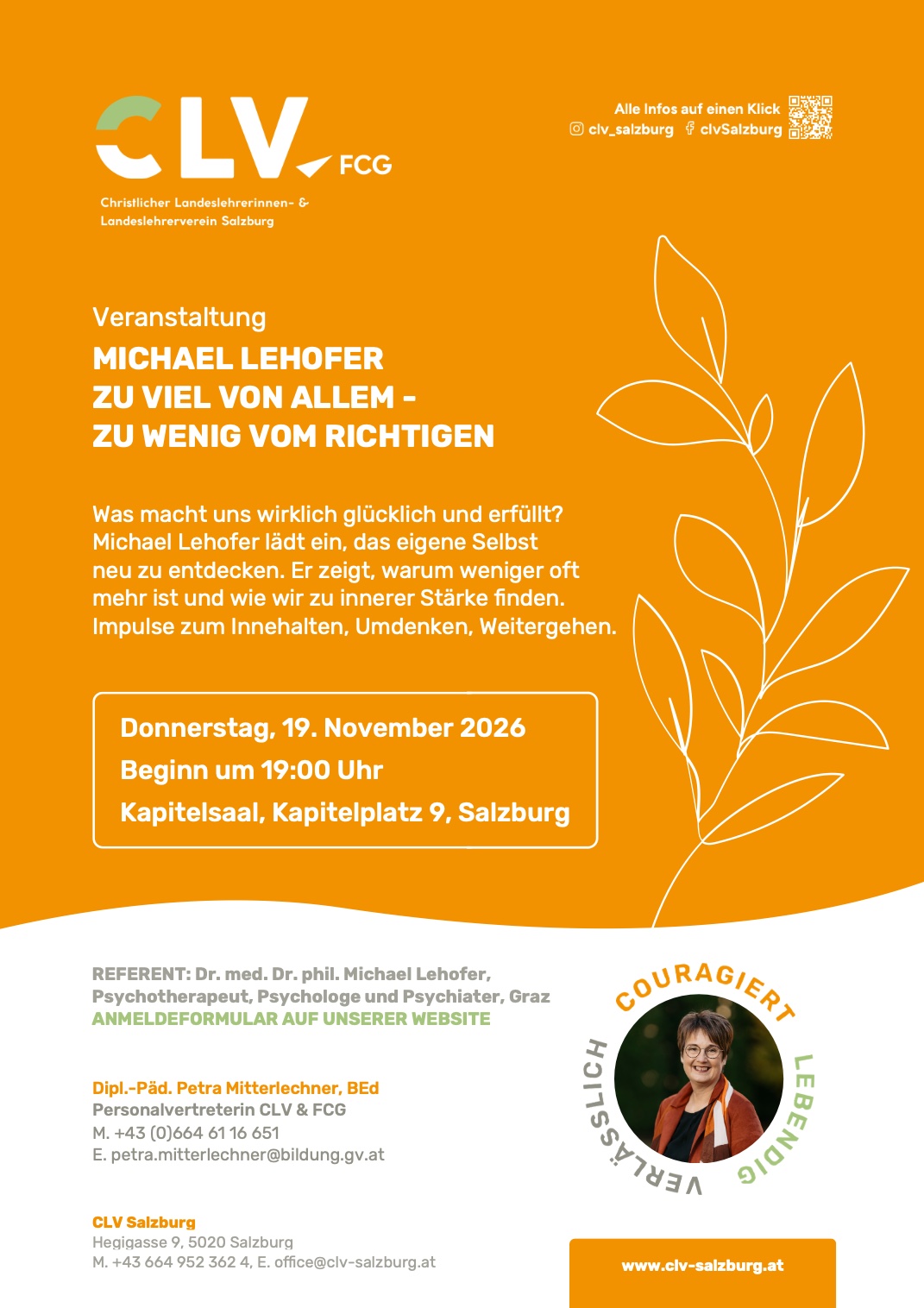 Plakat: Michael Lehofer zu viel von allem zu wenig vom richtigen